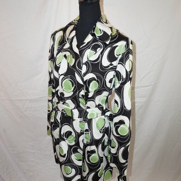 Amanda Smith Jackets & Blazers - Double Breasted Belted Geometric Vintage 90's Trench Jacket Coat 10 Funky hippie